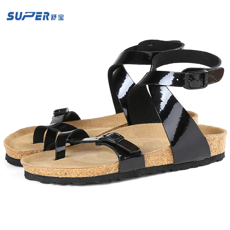 High Quality Arch Support Cork Leather Sandals For Women And Ladies