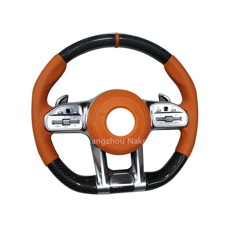 Customized carbon fiber leather LED steering wheel wholesale for Benz W204 W205 W211 W212 W222 AMG GT models