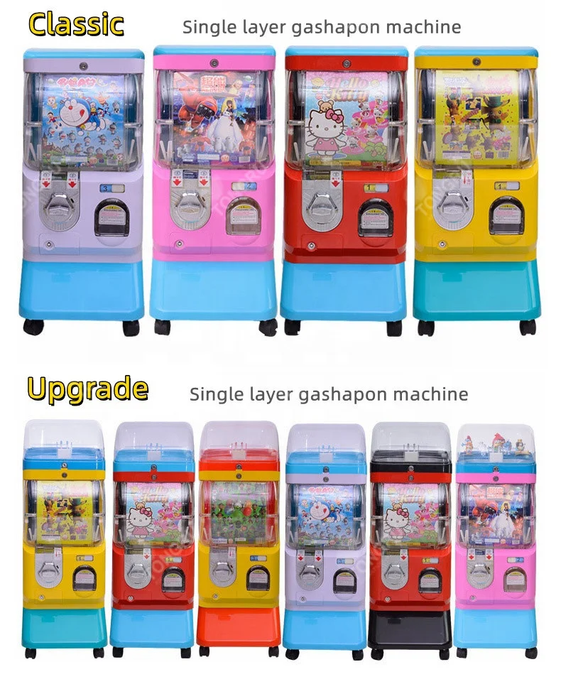 Three Layers Gashapon Machine Kid Japanese Gacha Store Whole Shop Design Pink Gachapon Game Toy Capsule Vending Machine