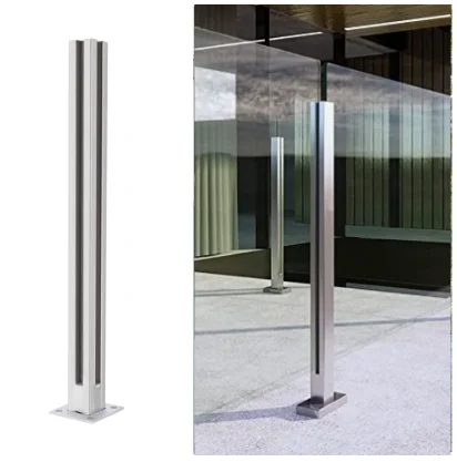 Custom Slotted Glass Railing Post Guardrail Railing Glass Fence Balcony Frameless Glass Railing Stairs Balustrade