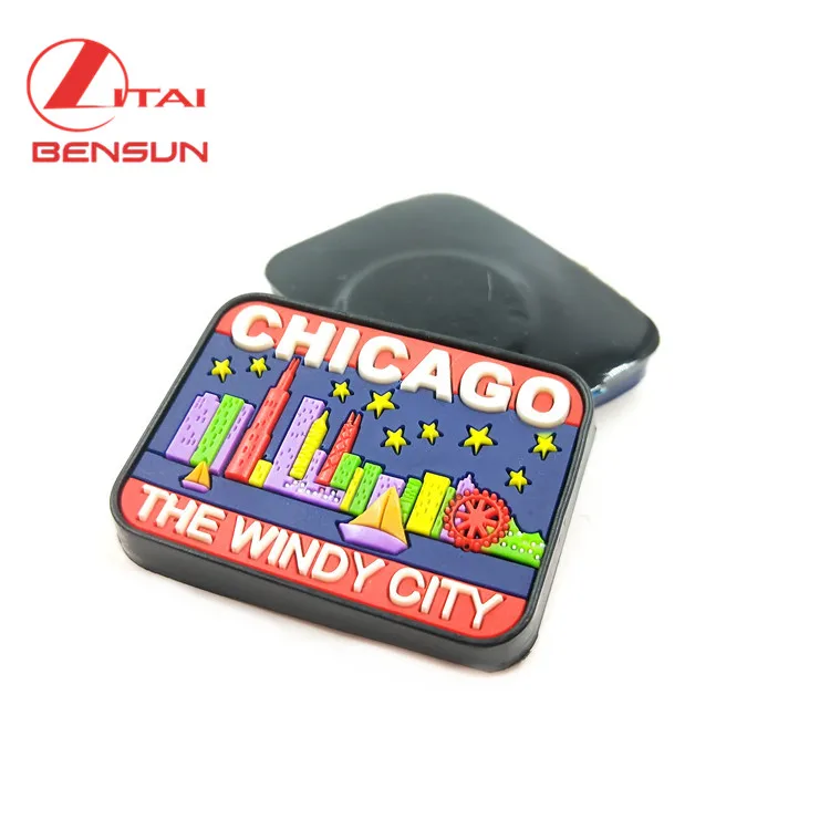 Manufactures Custom Cute 3D Silicon Refrigerator Magnet Tourist Souvenir Attraction Soft Rubber PVC Fridge Magnets