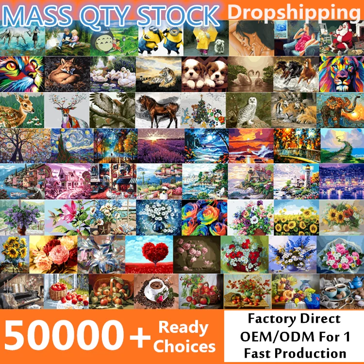 Wholesale DIY Digital Painting Art Oil Paint By Numbers On Canvas With Frame Islamic Oil Painting