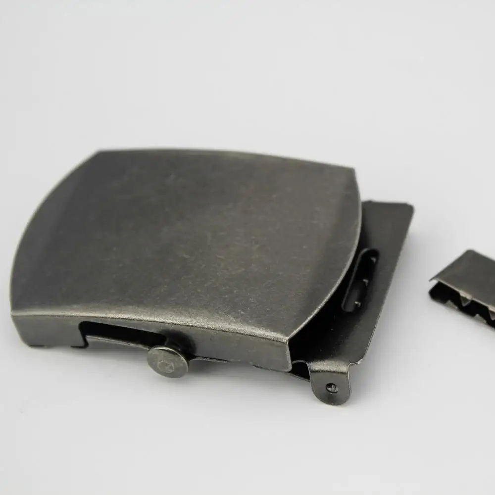 Excellent quality plating flip metal belt buckle with tail clip  adjust buckle copper military belt buckle 32*43.5mm