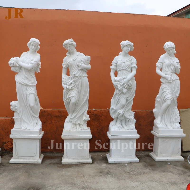 Life size outdoor garden decor white marble four season goddess sculpture marble statues factory price