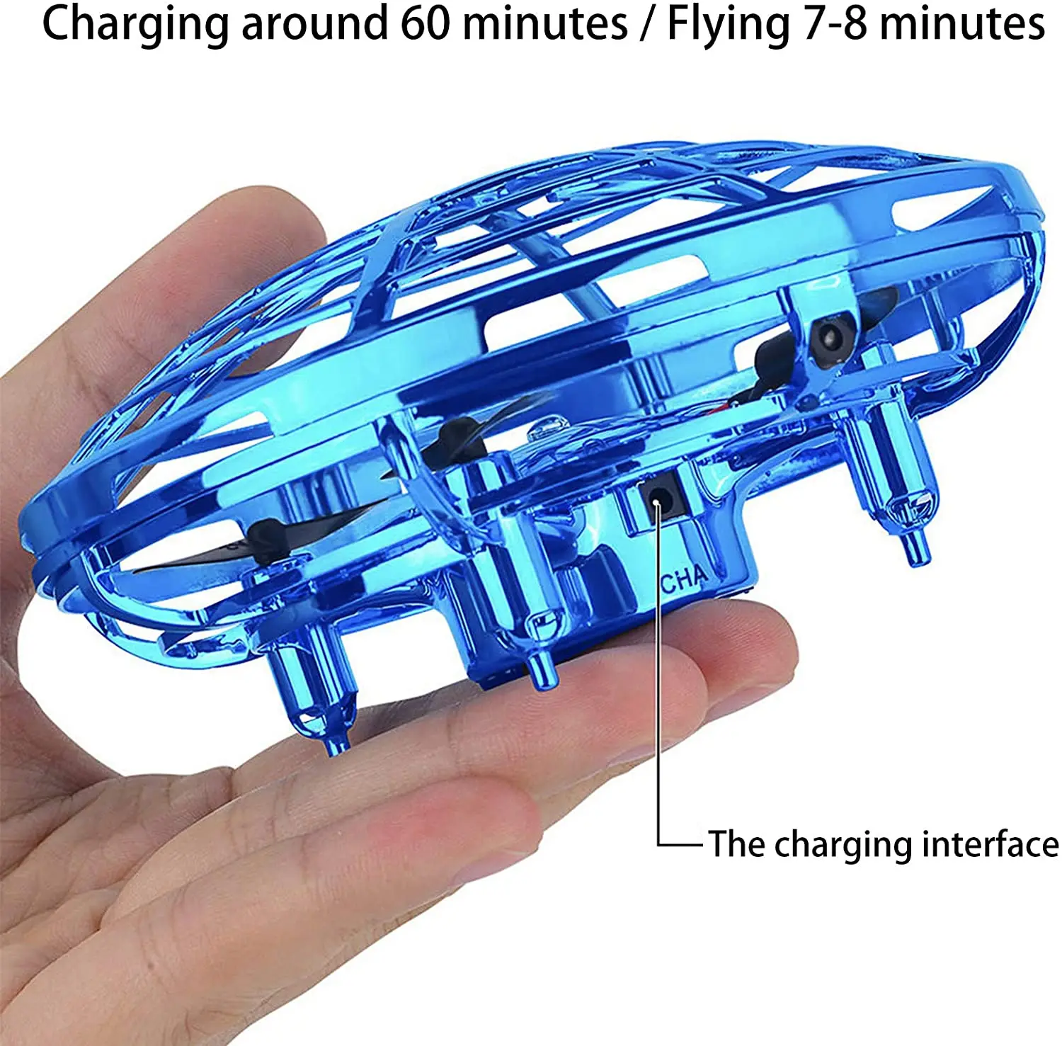 Amazon Hot Sale Hand Operated Mini USB Rechargeable Drone Toy Indrared Induction LED Light UFO Flying