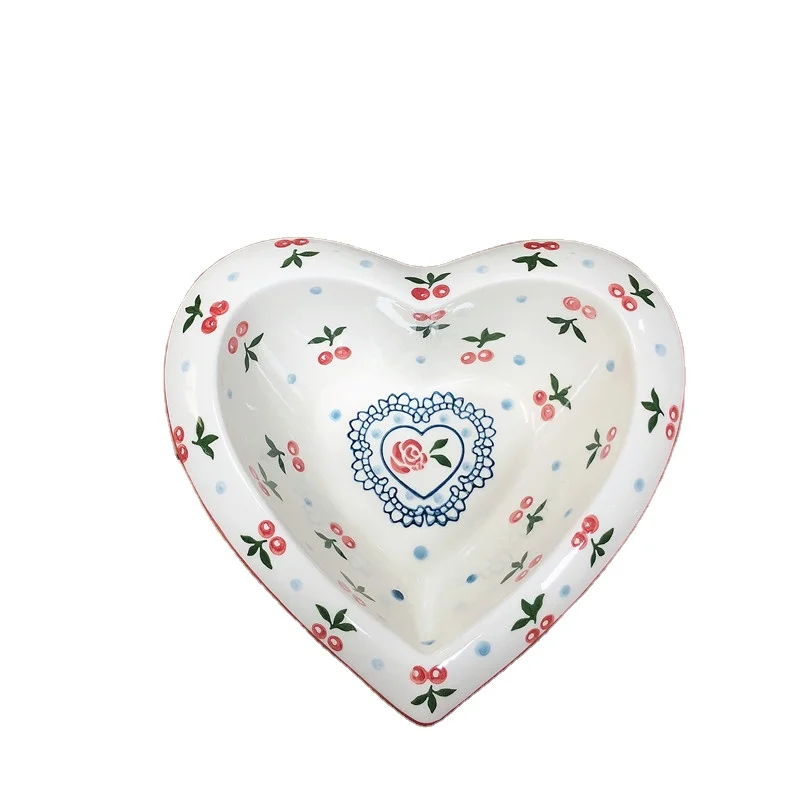 Последняя мода в форме сердца миска для супа с причудливой наклейкой для ресторана отеля и кухни