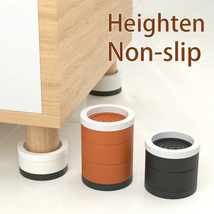 Set of 4 Heavy-Duty Adjustable Plastic Furniture Risers for Bedroom Living Room Outdoor Bed or Home Office Workshop Laundry