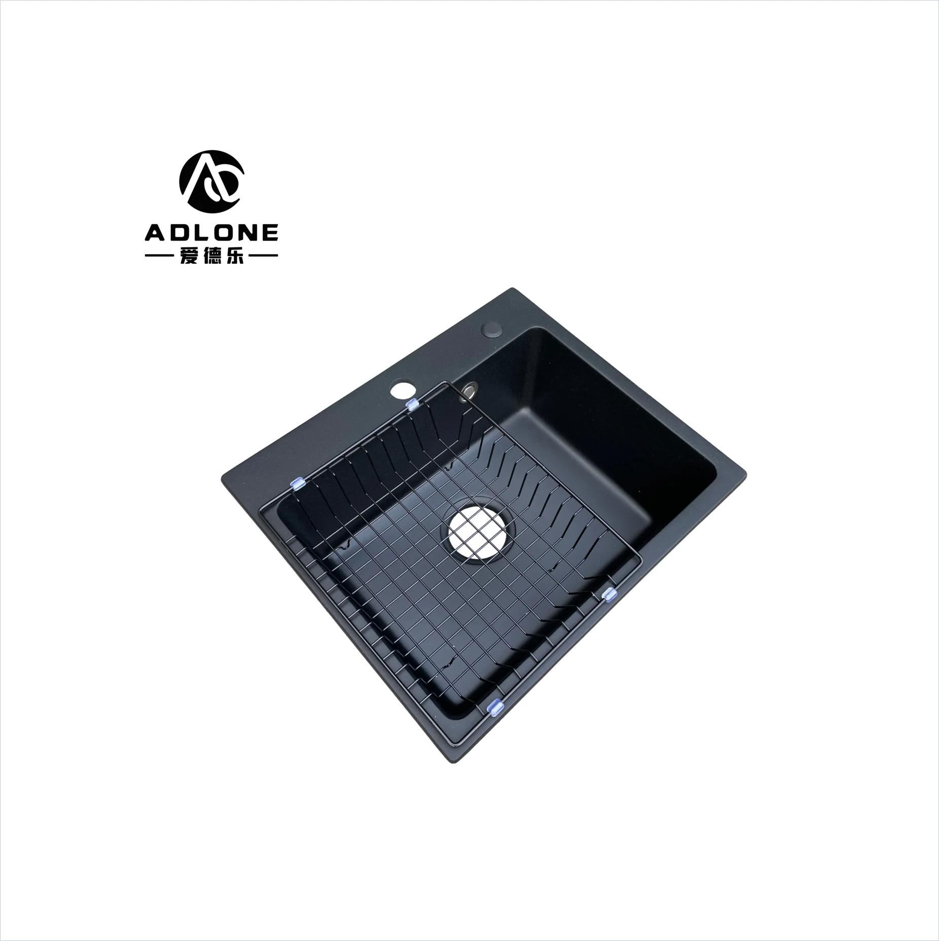 Composite Quartz Stone Black Single bathroom Sink Kitchen top mount Granite Kitchen Sink