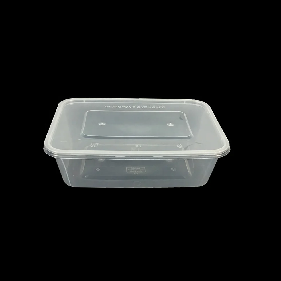 Kitchen 500ML Disposable Clear Bpa-Free Rectangular Plastic Food Container, Microwave Safe And Freezer Take-Away Lunch Box