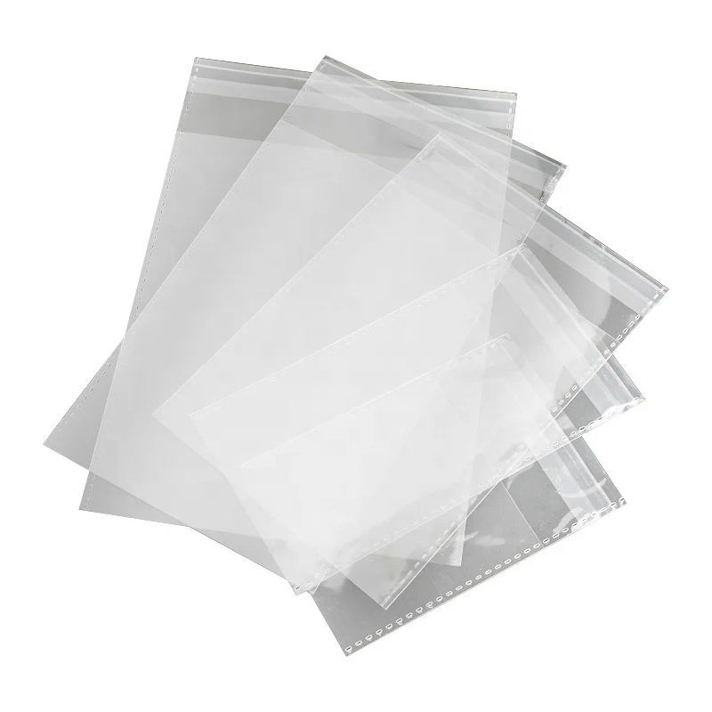 Clear Resealable Cello Bags Tape Strip on Glossy Self Sealing Polypropylene Plastic Bags