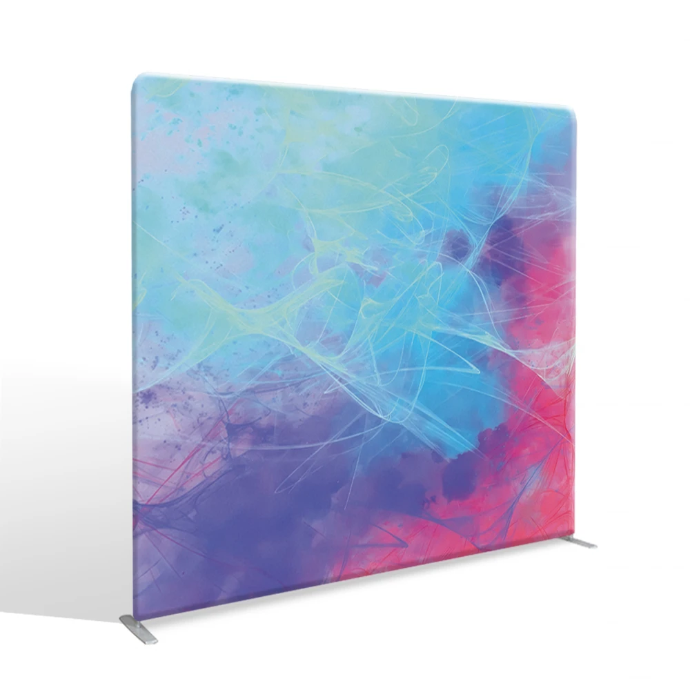 Custom 8ft pillowcase Backdrop Banner Stand Aluminum Alloy Frame Printed Tension Fabric Backdrop photo booth backdrop design