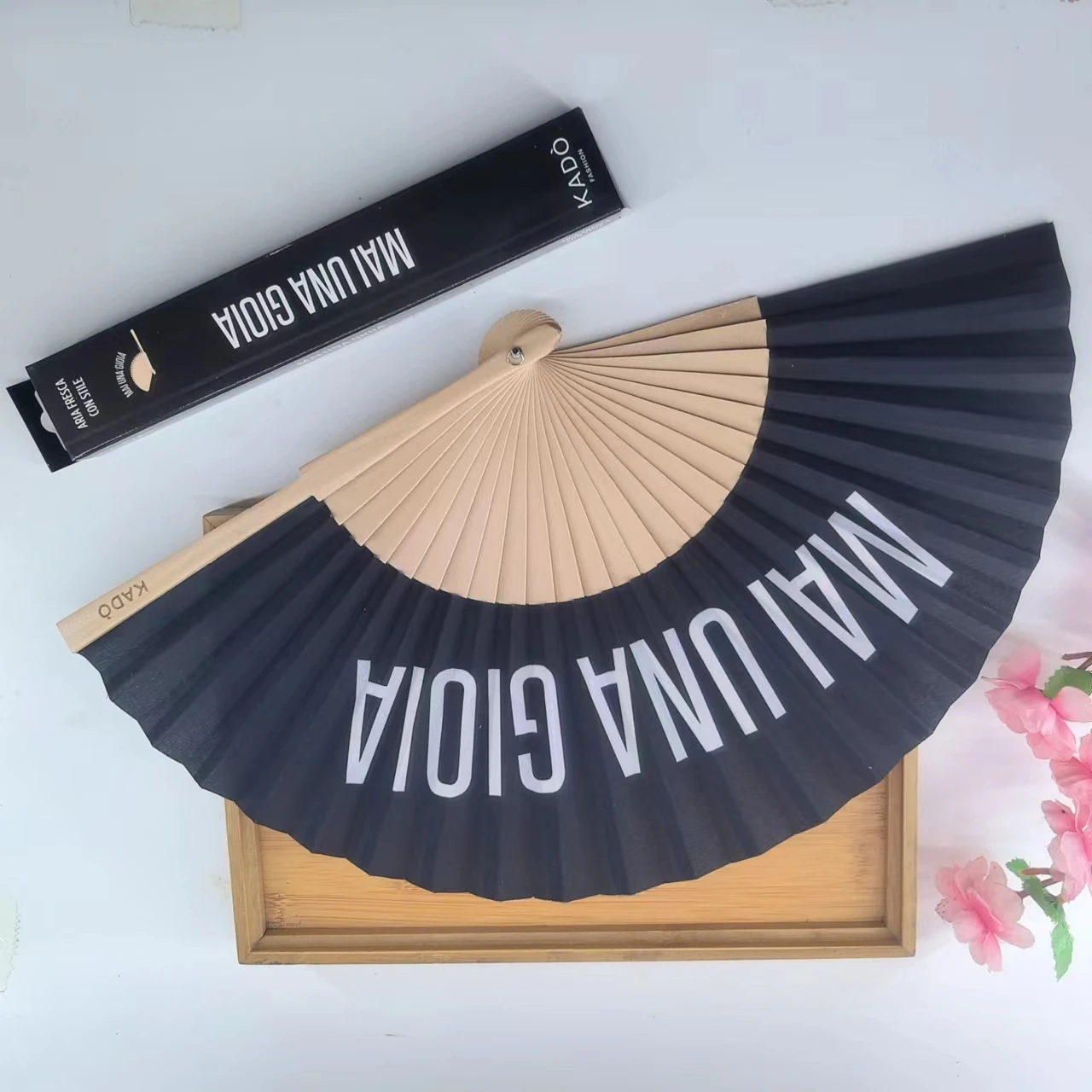 Hot Sale 23cm Crafts Handy Fans Wood Hand Fans Folding Fans for Brands Promotion
