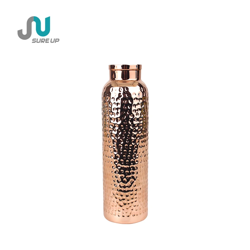 Factory Wholesale Arabic Copper  Mirror Hand Hammer Thermos Water Bottle Vacuum Flask 600ml Stainless Steel