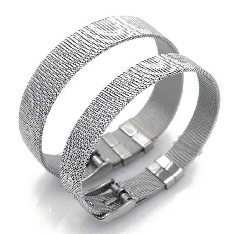Free Customized 8mm DIY stainless steel mesh band bracelets