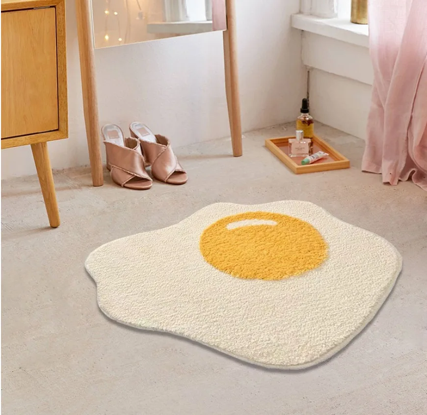 Curve cute rug artificial flower shaped bath mat