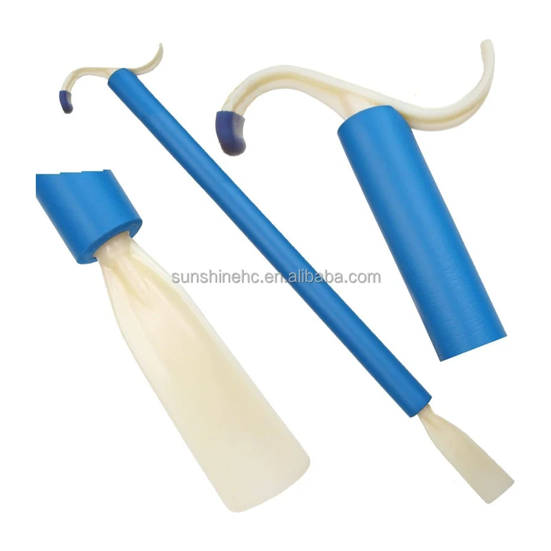 DL127 Daily Living Aid 2-in-1 Shoe Horn and Dressing Aid with 2 Hooks Long Shoe Horn Elderly Dressing Stick Aid and Shoe Horn