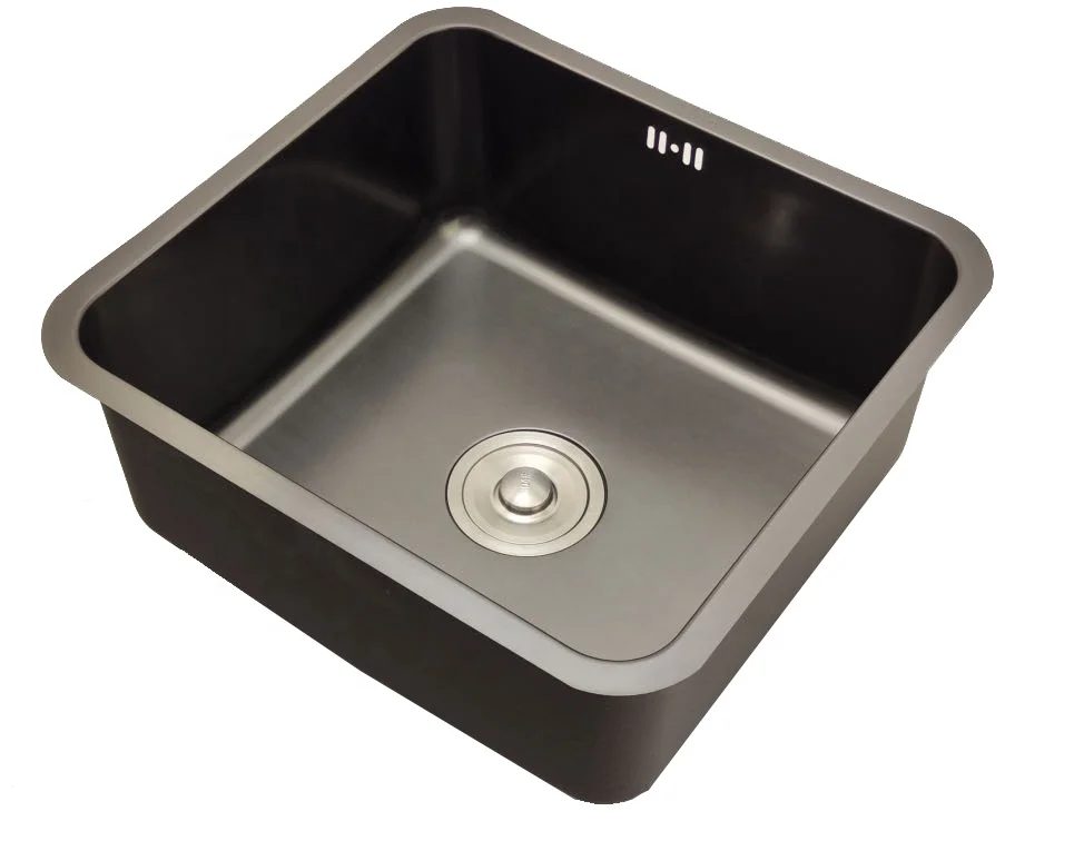 Gudsink 18 GAUGE SUS 304 undermount single bowl portable sink with cabinet machine basin Black sink stainless steel sink