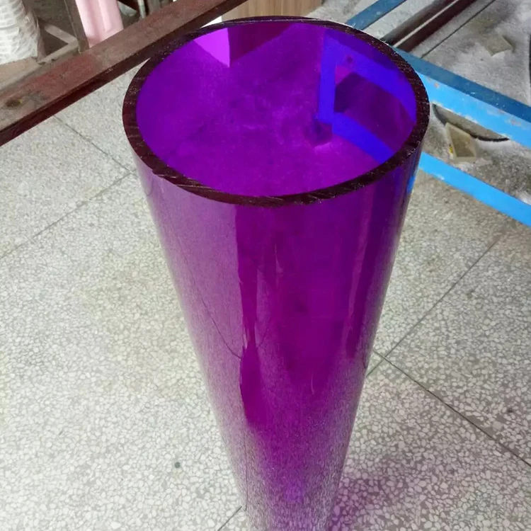 Guangzhou yishun supplier custom colorful pmma plastic acrylic cylinder pipe
