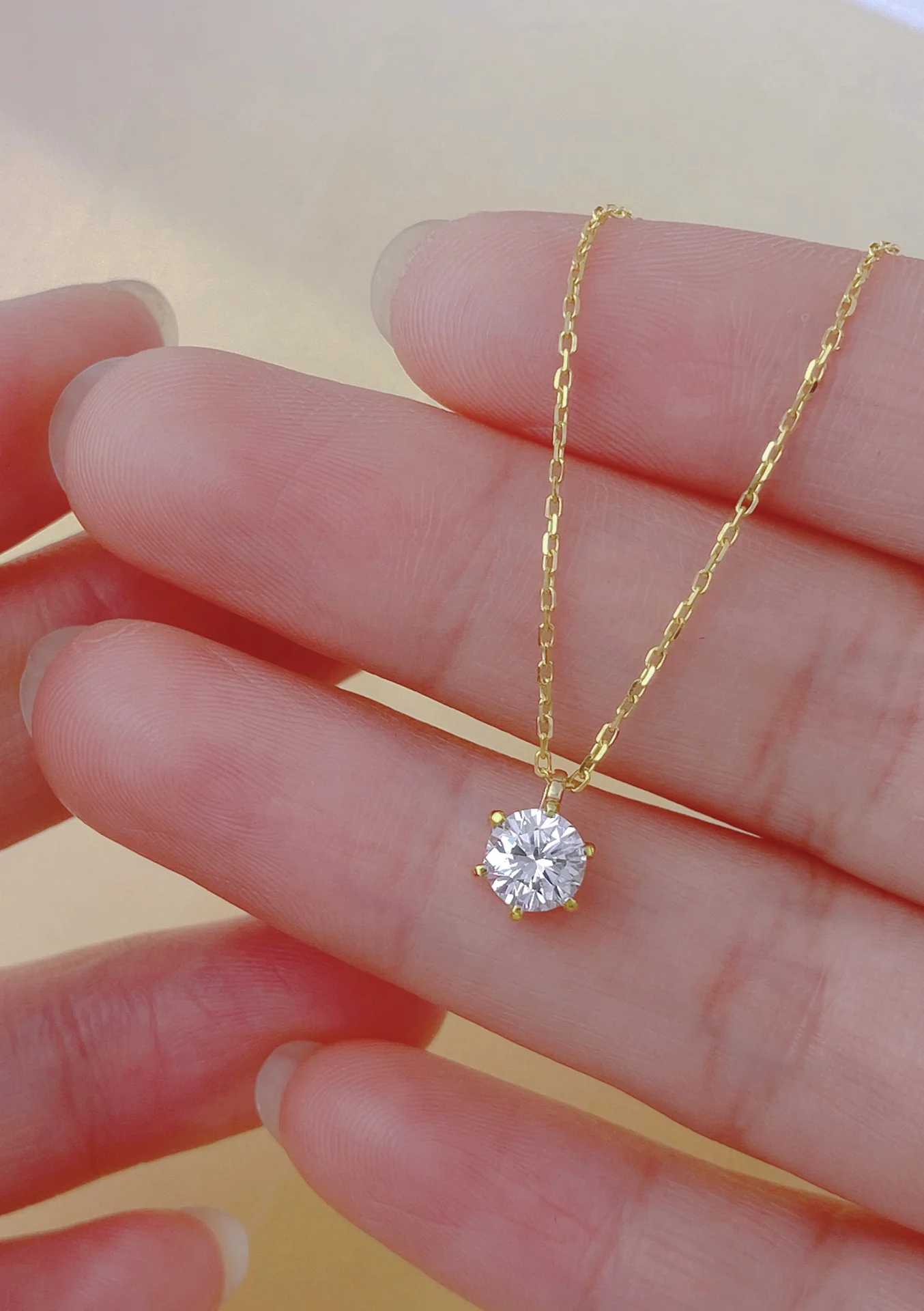 Xinfly Fashion Jewelry Necklace For Mothers Day Diamond 0.23 To 0.55 Ct 18k Gold Necklace