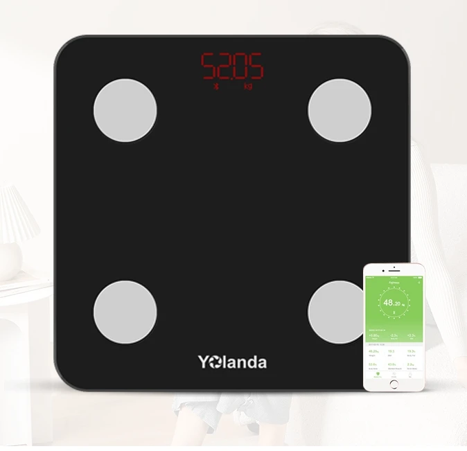 Лидер продаж, умные весы с полностью пластиковым дном для измерения жира, с бесплатным приложением