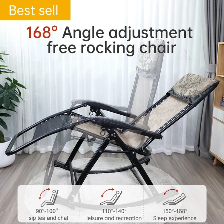 Realgroup Folding Rocking Chair Parts  for leisure outdoor rest Garden folding chair