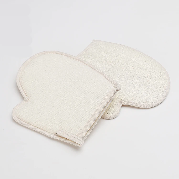 Custom Portable Square Organic Loofah Bath Brushes Scrubbers Exfoliating Face Gloves with Logo for Body Application