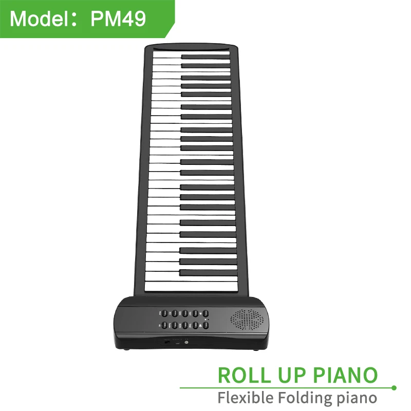 Newest 49 keys roll up piano for lower price silicon piano USB piano