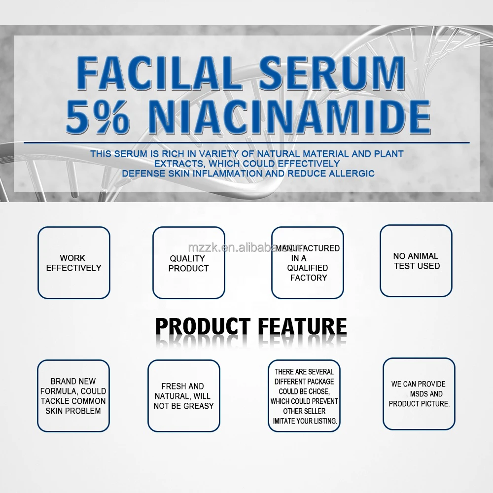 Private Label Skin Care Serum Face Essence Vit B3 Serum Factory Supply Niacinamide Serum