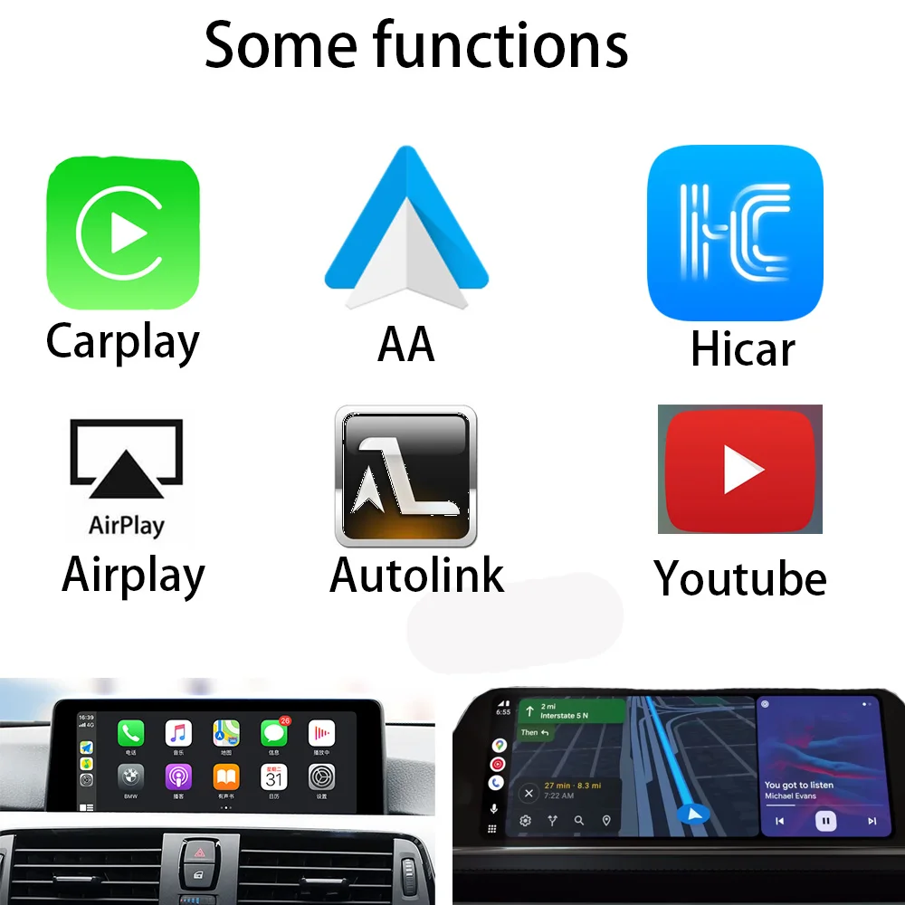 Wireless Carplay Decoder(use original screen) for BMW-EVO 8.8 Inch Screen 1~5-Series M3 X1/X2/X3/X5/X6 NE5 MINI Z4 2016-2020