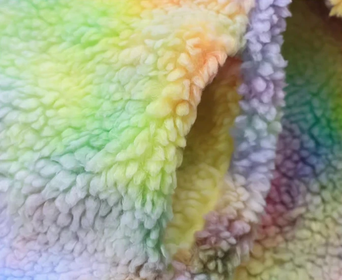 2024 Winter New Design Polar Fleece Rainbow Girls Coats 100% Polyester Turndown Collar Kids Outwears