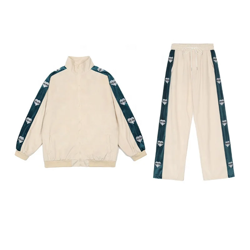 2022 Zipper  Sweatshirt Jogger Suit Set Custom Cotton White Fleece Sweatshirt Sweat Pant Set Men Unisex