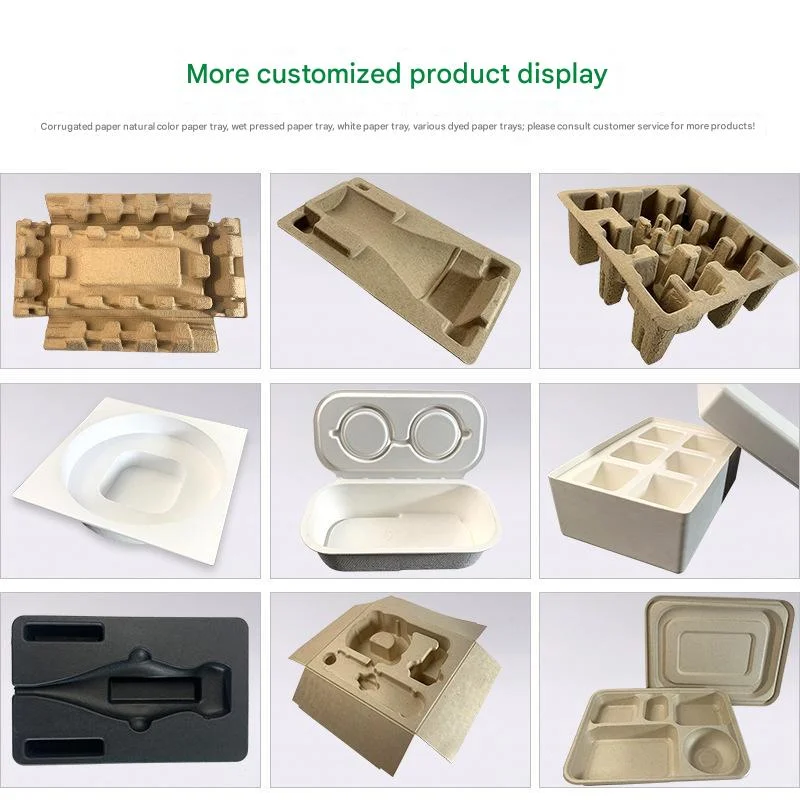 Custom Paper Box Packaging Shockproof Anti - Fall - Proof Lining Sugarcane Molded Pulp Packaging For Wine Bottle Packing