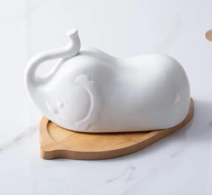 
Large Elephant shape butter keeper plate individual ceramic Dishes & Plates 
