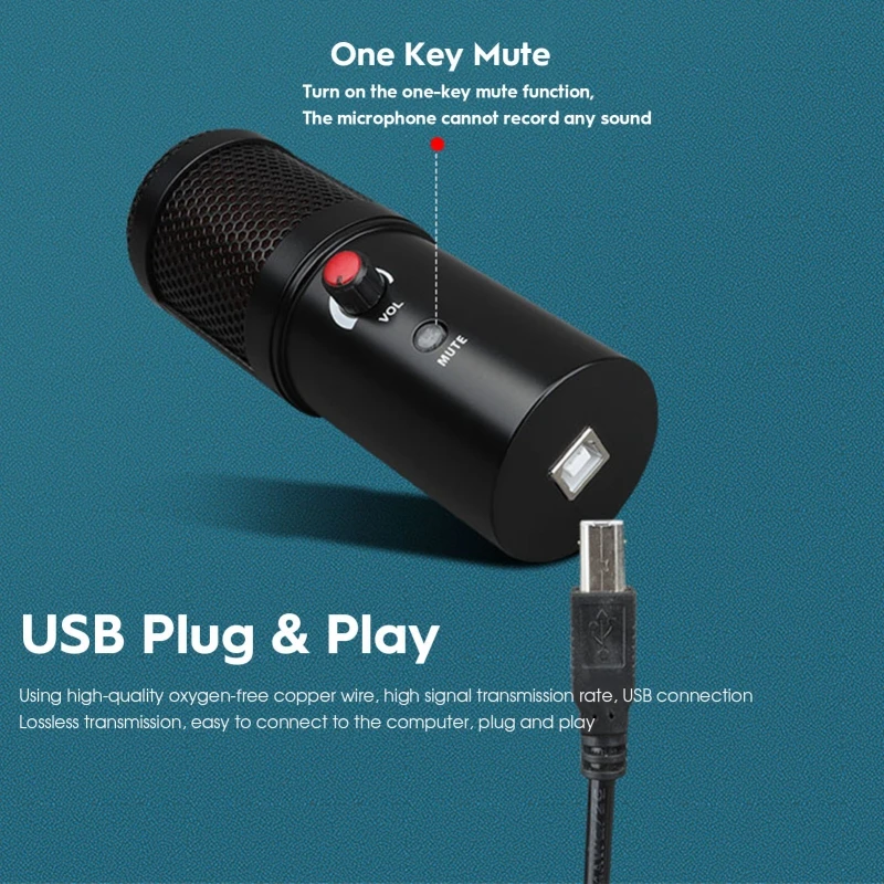  Конденсаторный USB-микрофон профессиональный микрофон для компьютера проводной с подсветкой RGB голосовых игр