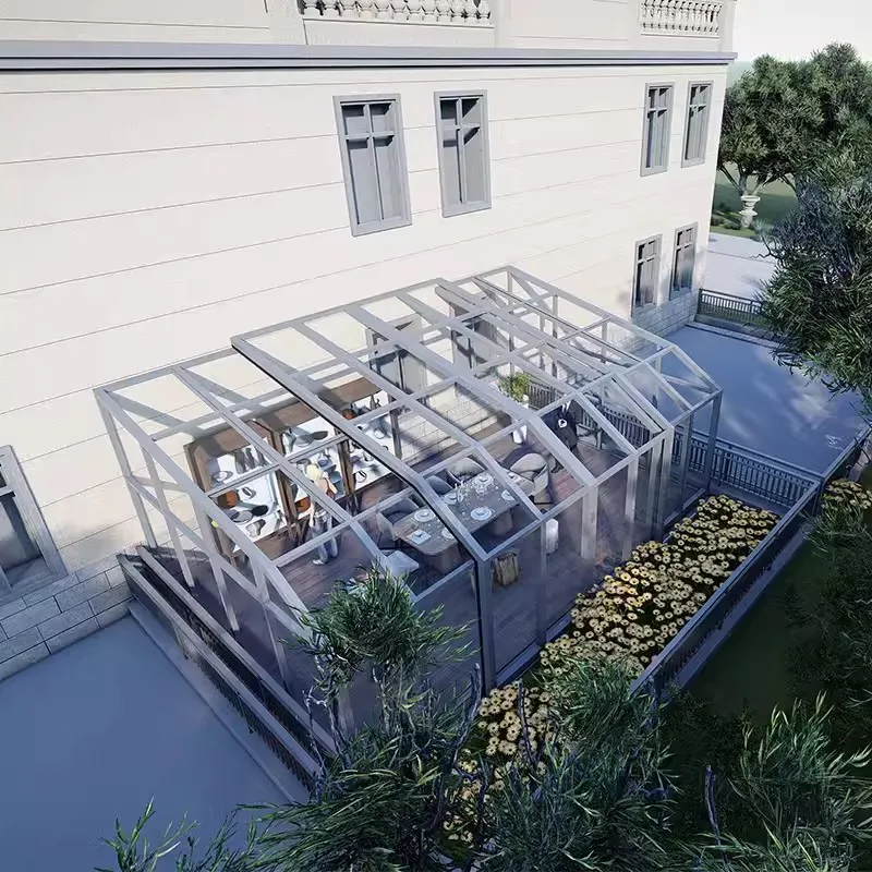 Modern Portable-Sunroom European Design Prefabricated Sunroom Glass House Garden Greenhouse