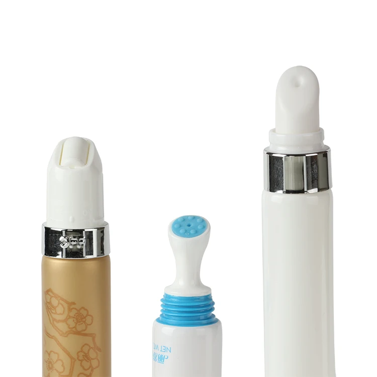 Custom luxury vibration eye cream tube packaging with different metal ceramics applicator