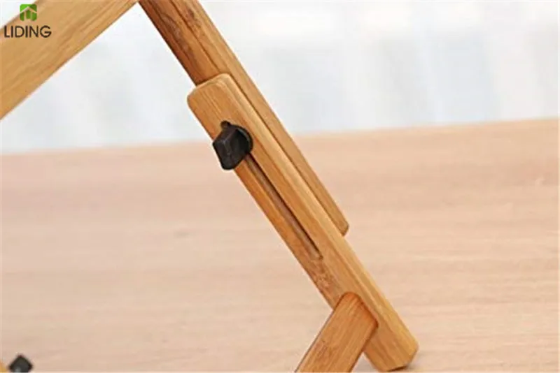 Bamboo Laptop Desk adjustable height Tray Table Bed Table with Drawer