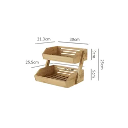 Multi-tier Bamboo Basket For Bread Storage Stand Home Kitchen Bowel Rack Countertop Storage Holder for Fruit Vegetable