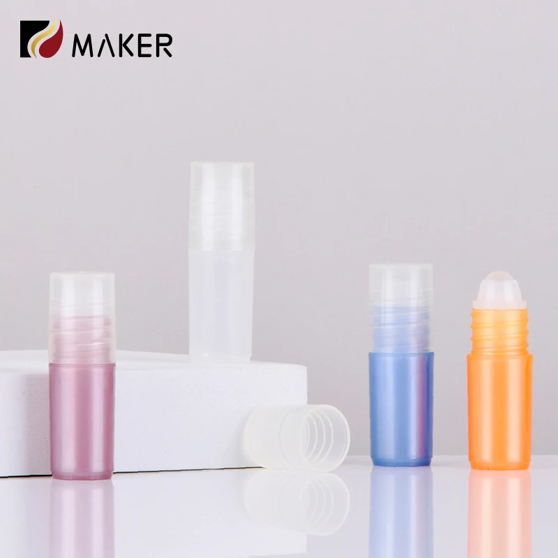 Wholesale 3ml PP Essential Oil Massage Bottle Plastic Travel Mini Perfume Dispenser Roll Bead Bottle Lip Oil Roll-On Bottle
