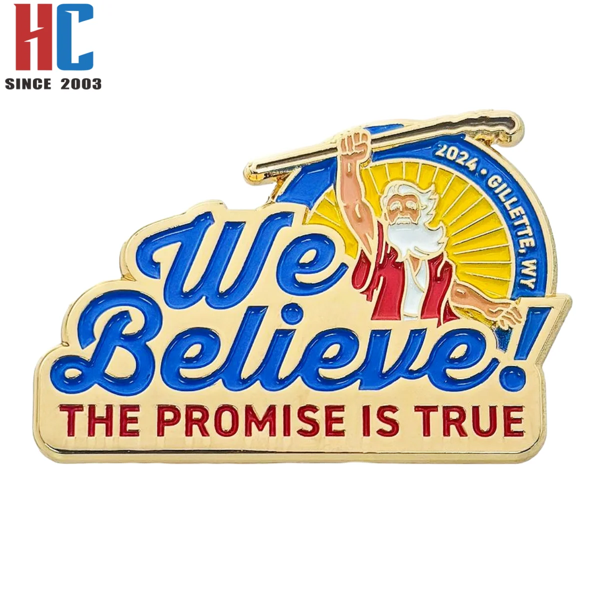 20 Years Factory Custom Path finder club 2024 Camporee metal enamel lapel pin believe the promise we believe