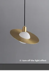 Nordic copper restaurant bar desk lamp simple creative and individual bedroom bedside lamp single head glass ball pendant light