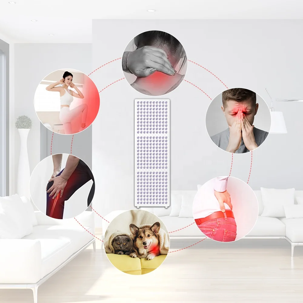 Salon Beauty 5wavelengths 190mw/cm Phototherapy 1500W 300pcs LED Infrared Red Light Therapy Panel Device Machine With CE ROHS