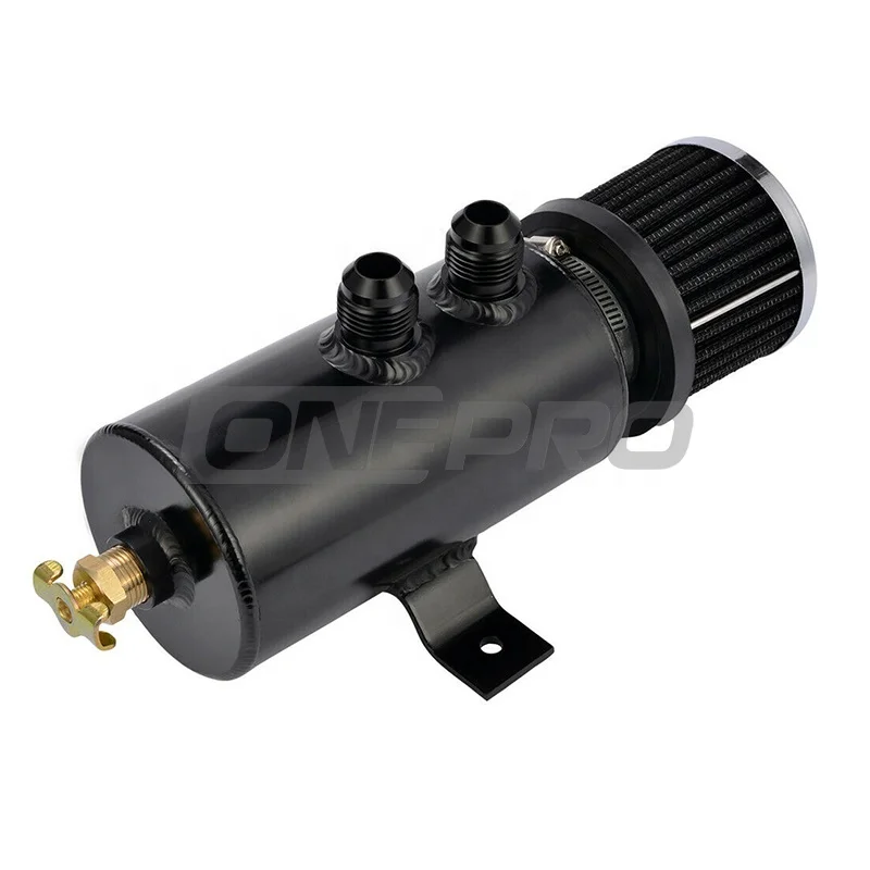 
Racing Car Aluminum 0.75L Baffled Oil Catch Can Tank with 10AN 12AN Male Port 