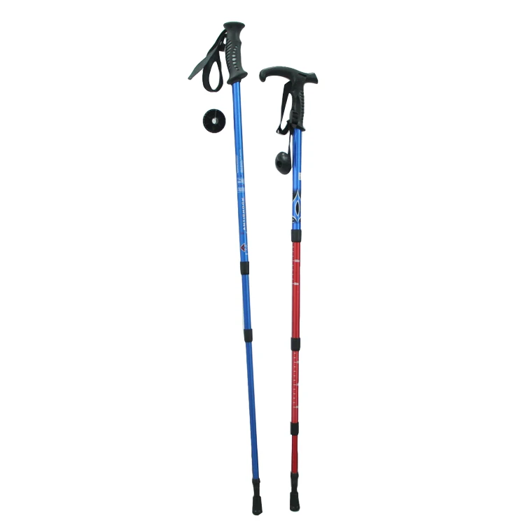 Hot Sell Folding Ultralight Alpenstock Outdoor Adventure Pathfinder Survival Tool Walking Sticks for Hiking