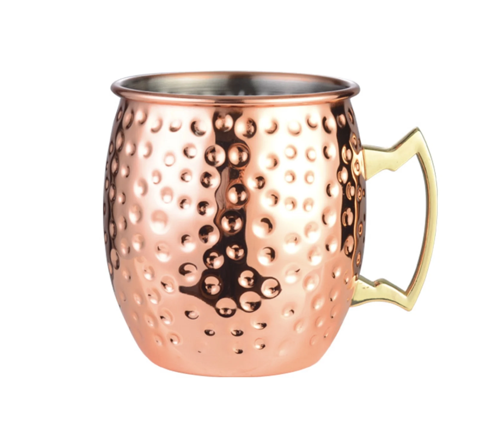 Steel Moscow 100% Solid Plated Pineapple Coffee Beer Cup Hammered Vodka 16oz Mule Copper Mug
