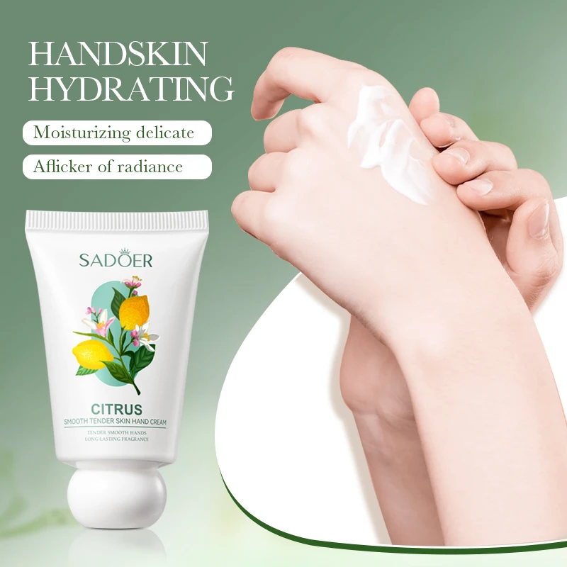 Private Label SADOER Citrus Soft Tender Repairing Moisturizing Hand Cream Wholesale Korean Winter Nourishing Hand Cream & Lotion