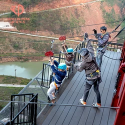 Outdoor Fun Attractions Ropeway Cableway Theme Park Sightseeing Equipment Jungle Sky Zip Linee For Sale