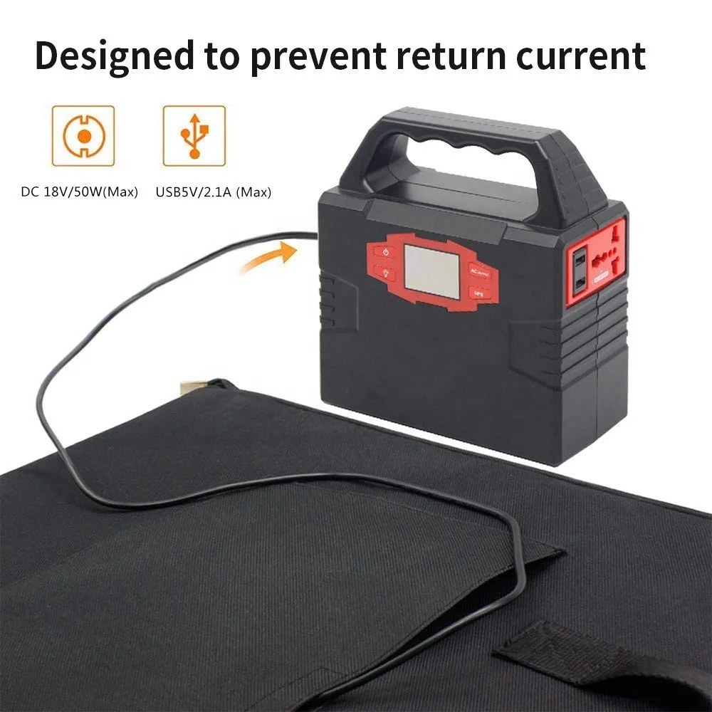 sunpower solar panel foldable charging kit 60w 3 fold each single solar module to charge portable big power generator power bank