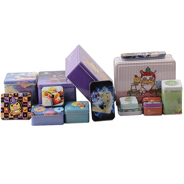chocolate gift boxes cosmetic Food Storage Square Metal Christmas Candy Tin Box  Cookie Tin  Metal bottles sweet boxes packaging