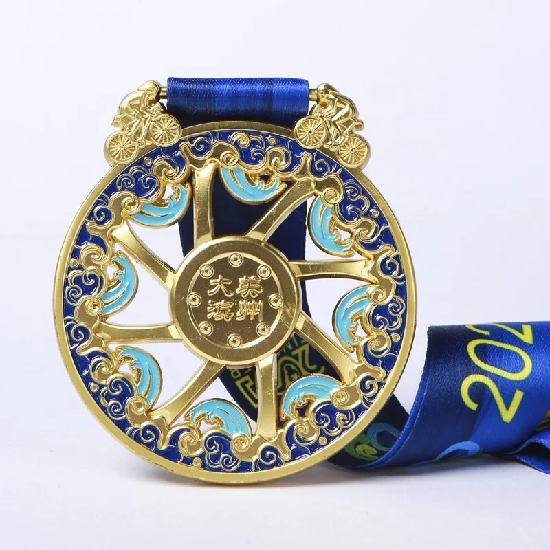 Custom Zinc Alloy 3d Hollow Cut Out Sports Metal Medal Marathon Running Race Award Medals